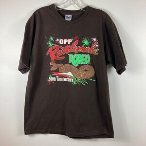Mens Opp Rattlesnake Rodeo Tee Shirt 50th Annviversary Brown‎  L